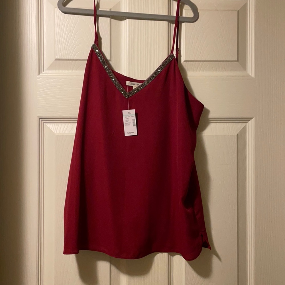 Maurices Beaded Burgandy Tank size small
